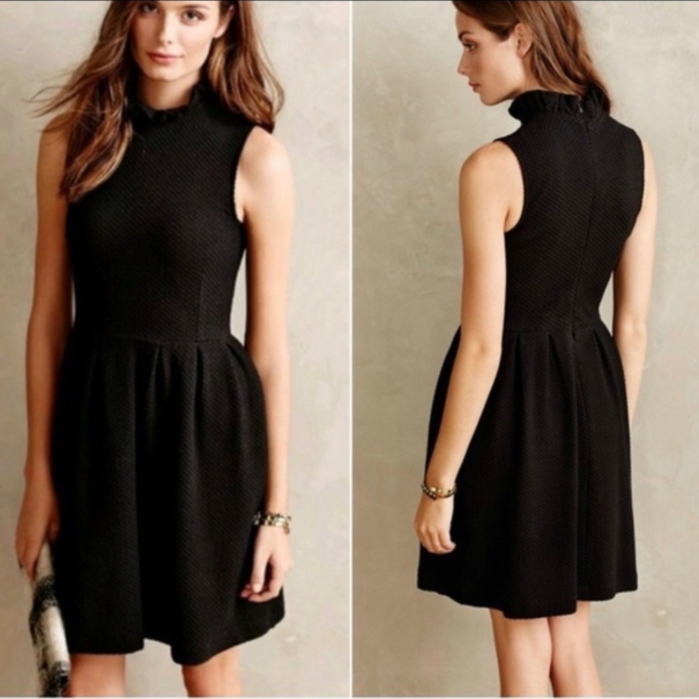 Anthropologie | Ganni Black Pinnacle Knit Dress